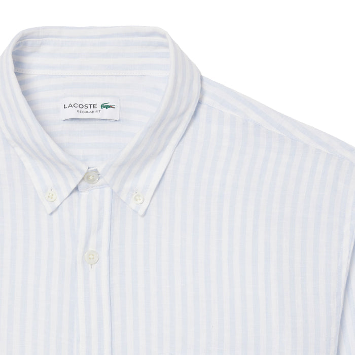 Lacoste Regular Fit Striped Linen Shirt