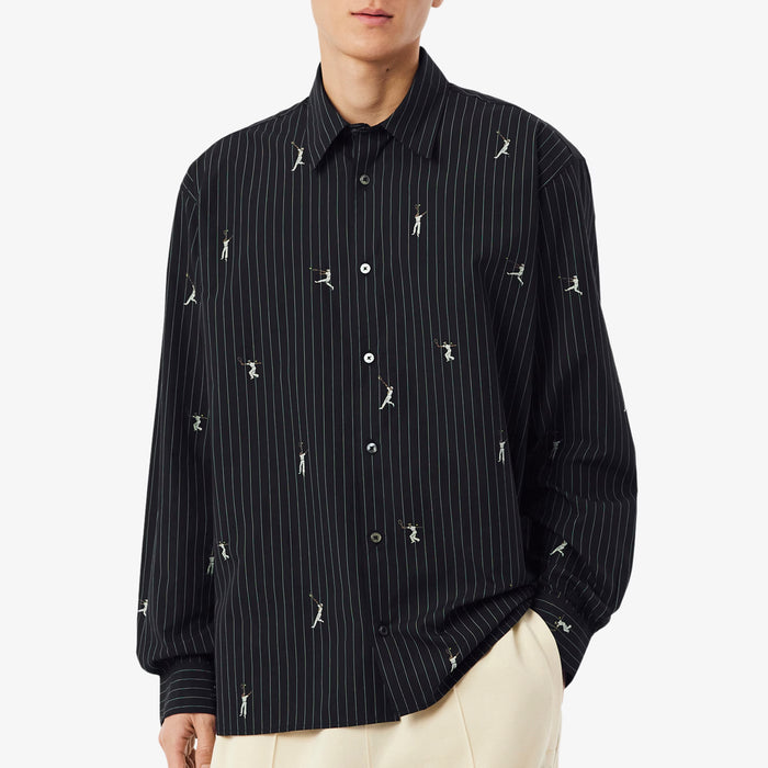 Lacoste Relaxed Fit Embroidered Cotton Shirt
