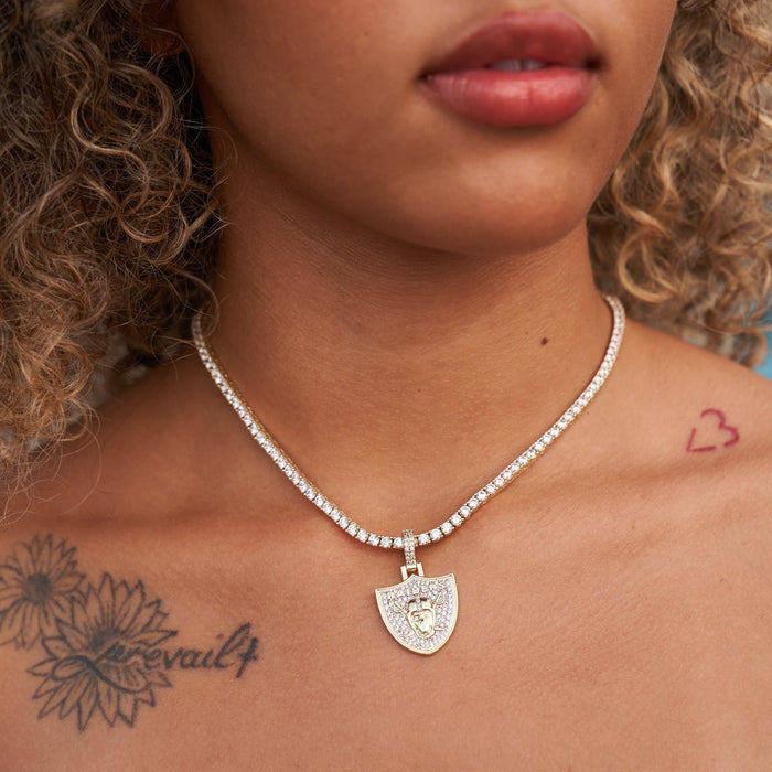 Las Vegas Raiders Official NFL Micro Logo Pendant - Yellow Gold