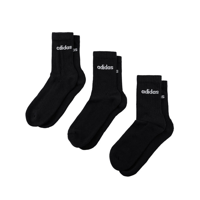 Adidas	Linear Crew Cushioned Socks 3 Pairs (Black / White)