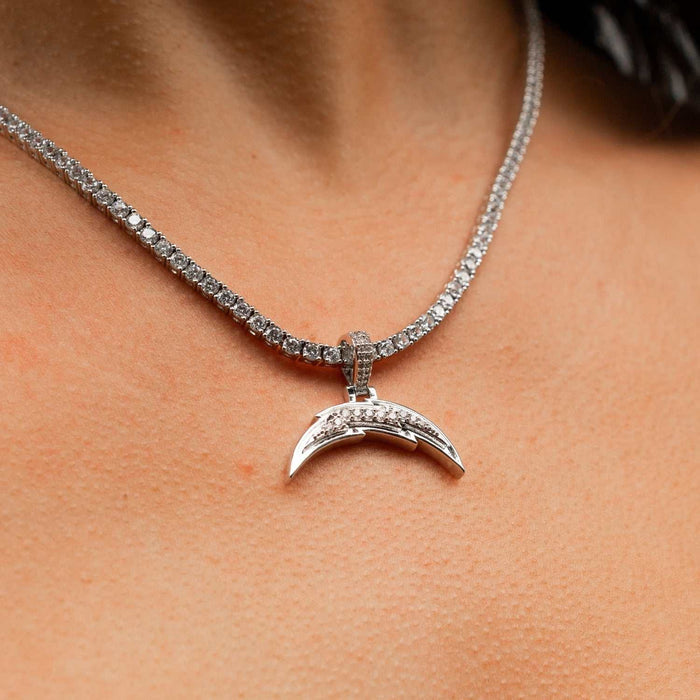 Los Angeles Chargers Official NFL Micro Logo Pendant - White Gold