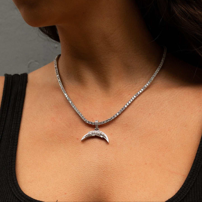 Los Angeles Chargers Official NFL Micro Logo Pendant - White Gold