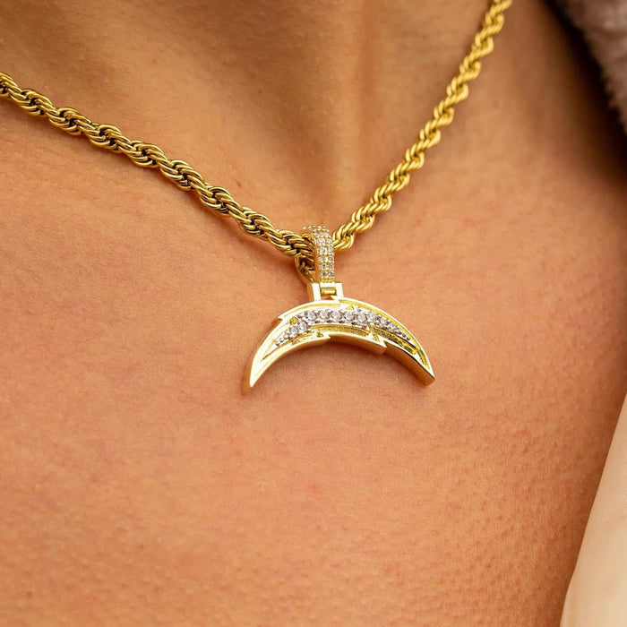 Los Angeles Chargers Official NFL Micro Logo Pendant - Yellow Gold