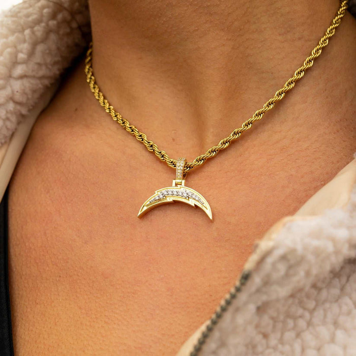 Los Angeles Chargers Official NFL Micro Logo Pendant - Yellow Gold