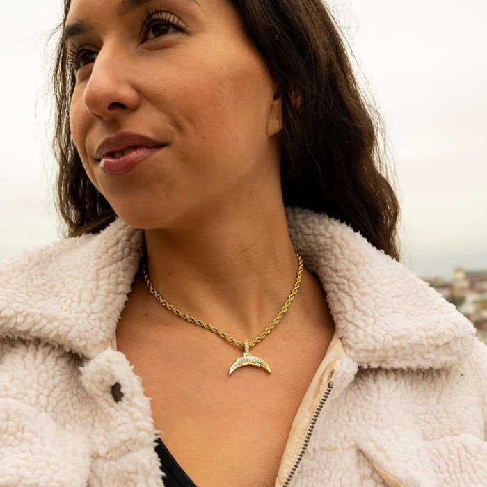 Los Angeles Chargers Official NFL Micro Logo Pendant - Yellow Gold
