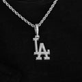 Los Angeles Dodgers Micro Pendant in White Gold - The GLD Shop