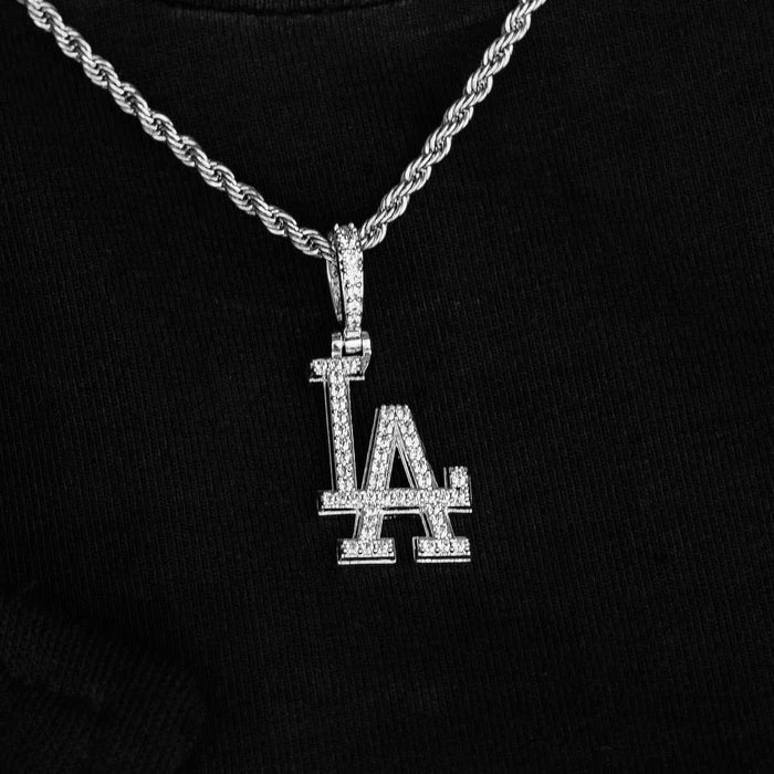 Los Angeles Dodgers Micro Pendant in White Gold - The GLD Shop