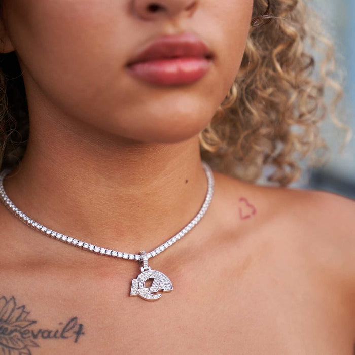 Los Angeles Rams Official NFL Micro Logo Pendant - White Gold
