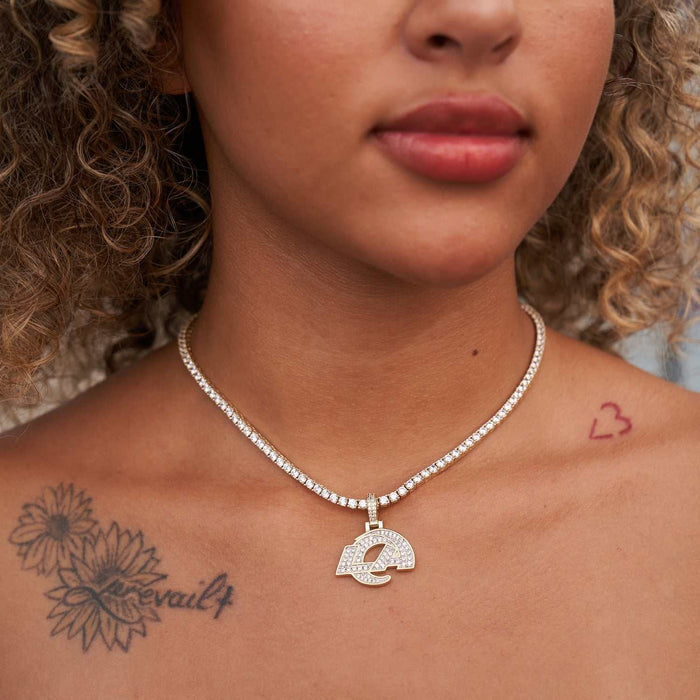 Los Angeles Rams Official NFL Micro Logo Pendant - Yellow Gold