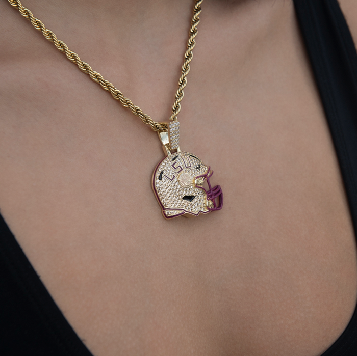 LSU Tigers Official NCAA Football Helmet Pendant