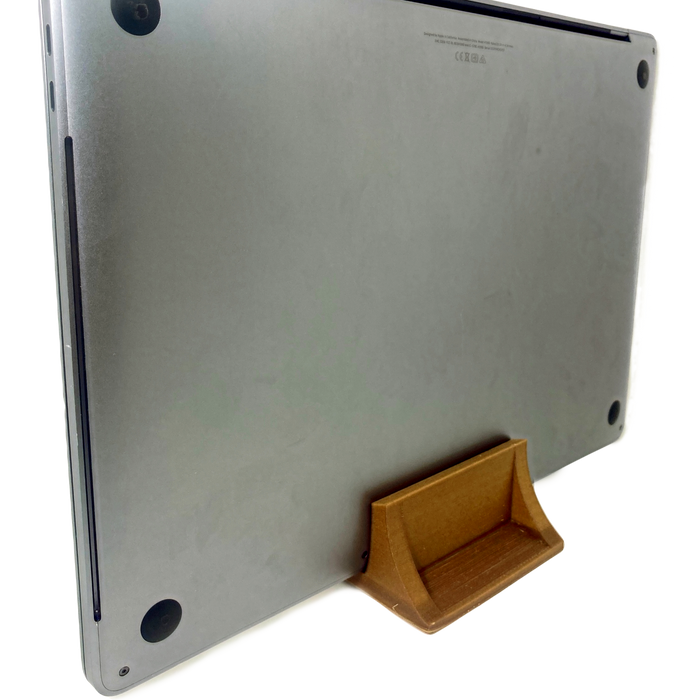 Hemp bioplastic MacBook stand, alternate view