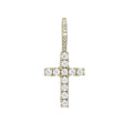 Men's Moissanite Diamond Cross Micro Pendant in Yellow Gold Vermeil