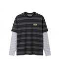 Metalwood Double Layer Striped T-Shirt