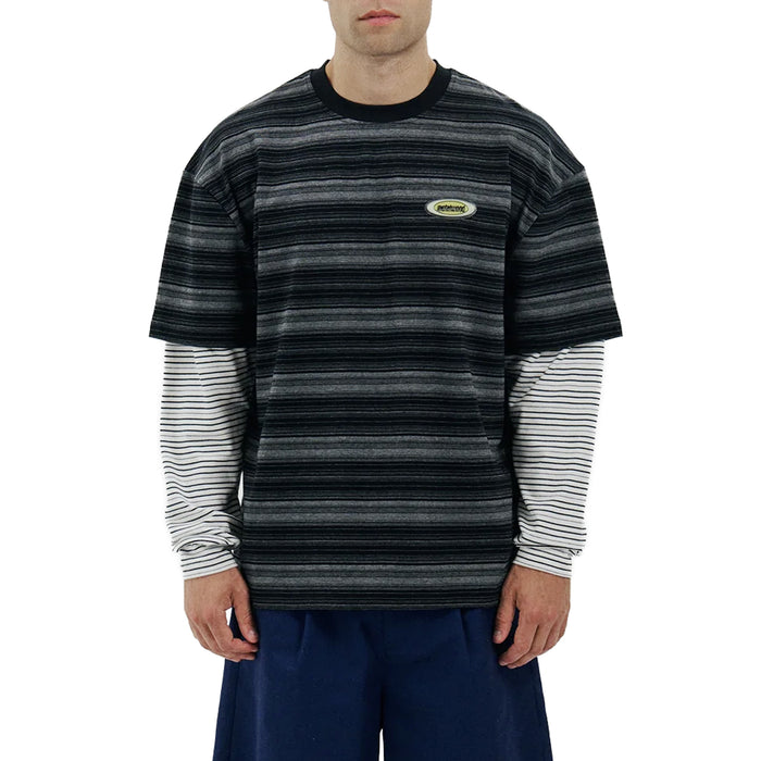 Metalwood Double Layer Striped T-Shirt