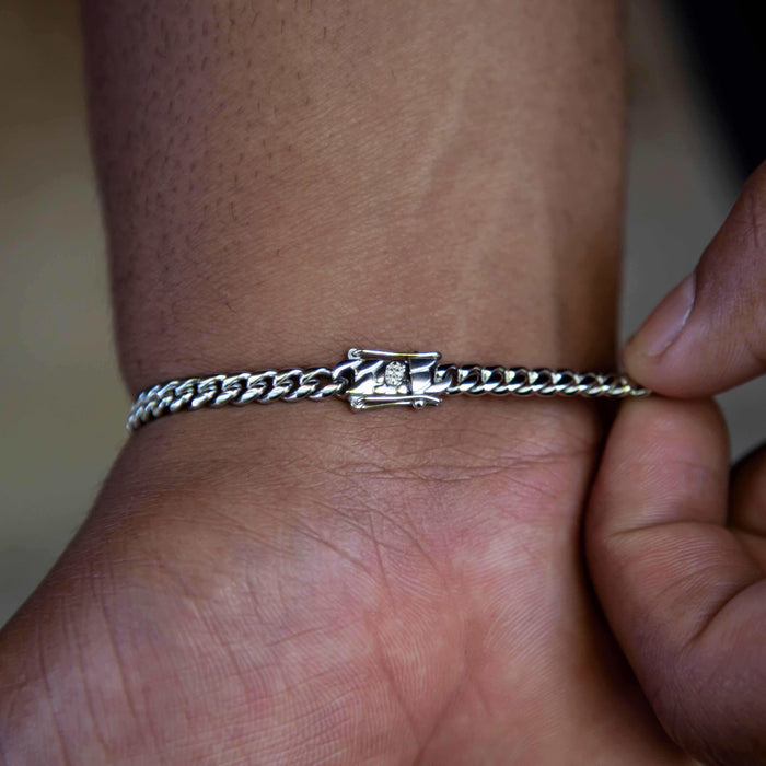 Cuban Link Bracelet in White Gold - 5mm - The GLD Shop