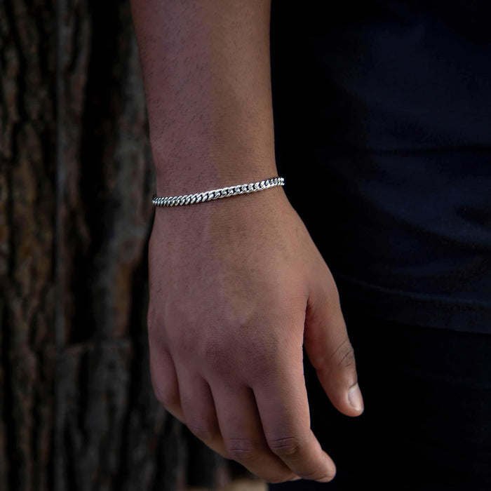 Cuban Link Bracelet in White Gold - 5mm - The GLD Shop