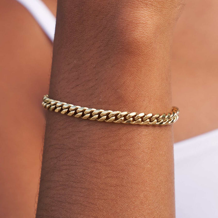 Miami Cuban Bracelet in Yellow Gold -5mm