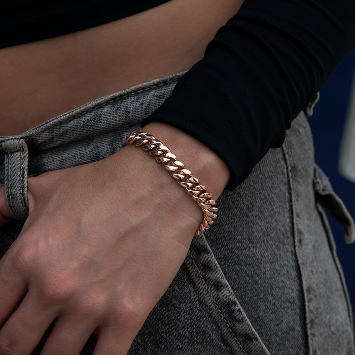 Miami Cuban Link Bracelet in Rose Gold- 8mm