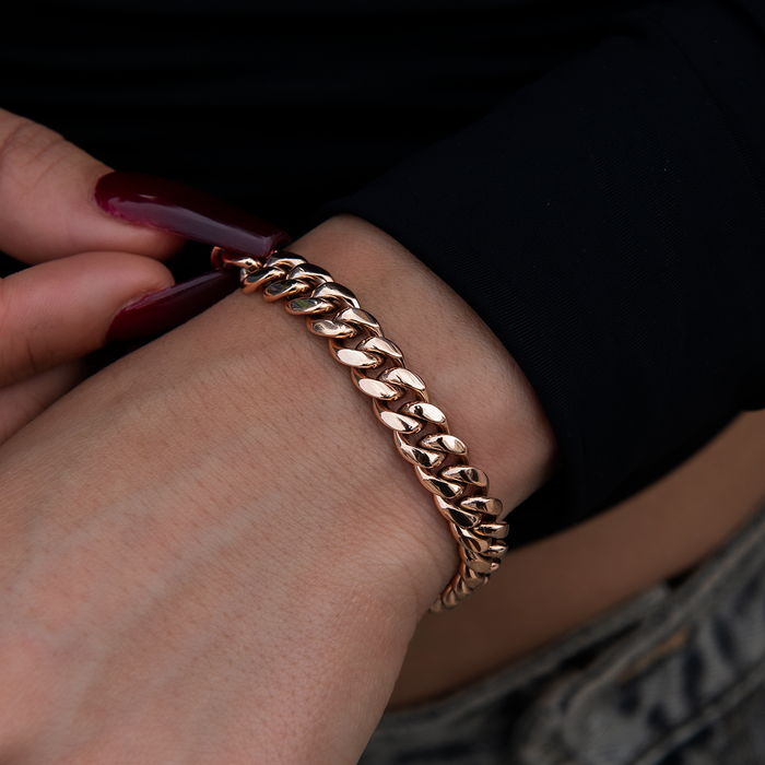 Miami Cuban Link Bracelet in Rose Gold- 8mm
