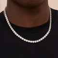 Micro Clustered Tennis Chain in White Gold - 6mm