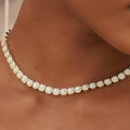 Micro Clustered Tennis Necklace in Yellow Gold