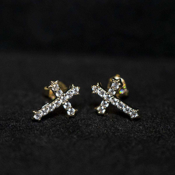 Micro Cross Stud Earrings - The GLD Shop