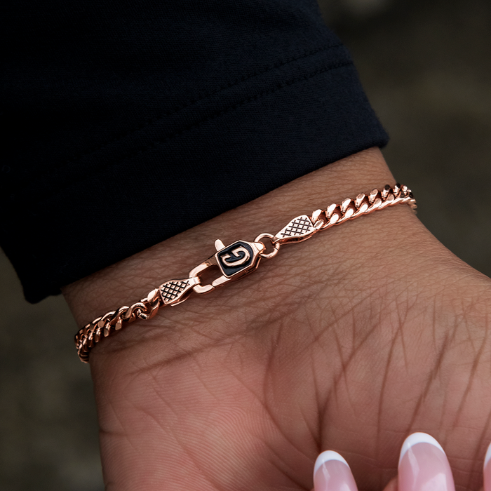 Micro Cuban Bracelet in Rose Gold- 3mm
