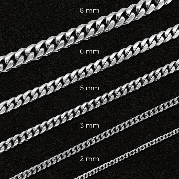 Micro Cuban Chain in White Gold - 2mm