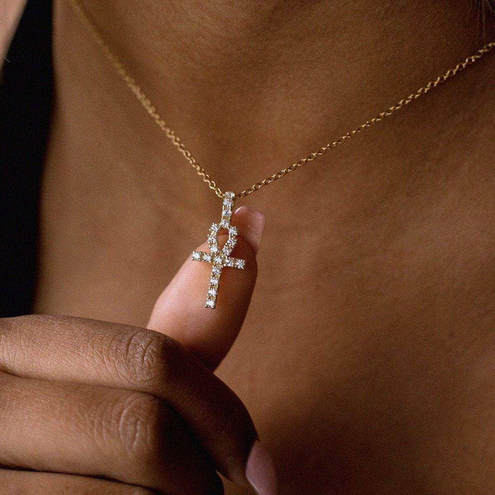 Micro Ankh Cross in Yellow Gold - The GLD Shop