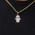 Micro Iced Hamsah Pendant in Yellow Gold - The GLD Shop