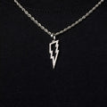 Micro Iced Lightning Bolt Pendant in White Gold - The GLD Shop