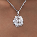 Micro Lion Pendant in White Gold
