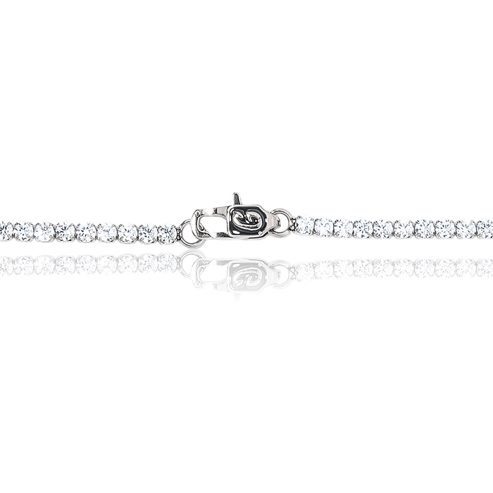 Micro Tennis Chain in White Gold
