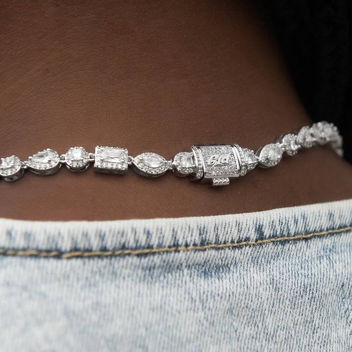 Mixed Stone Pave Necklace