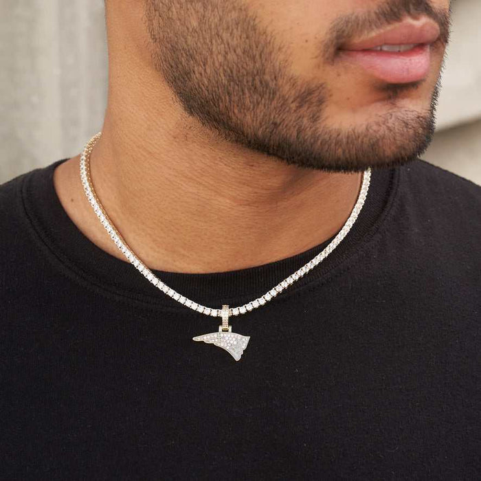 New England Patriots Official NFL Micro Logo Pendant - Yellow Gold
