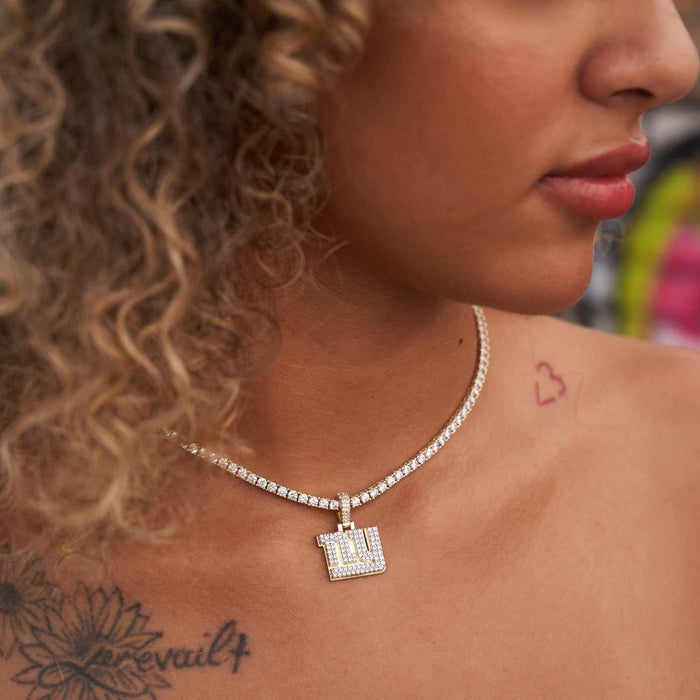 New York Giants Official NFL Micro Logo Pendant - Yellow Gold