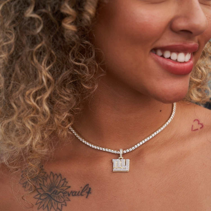 New York Giants Official NFL Micro Logo Pendant - Yellow Gold