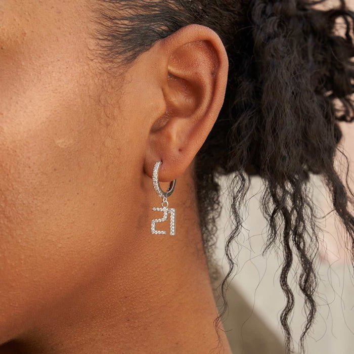 Pave Custom Numbers Earrings
