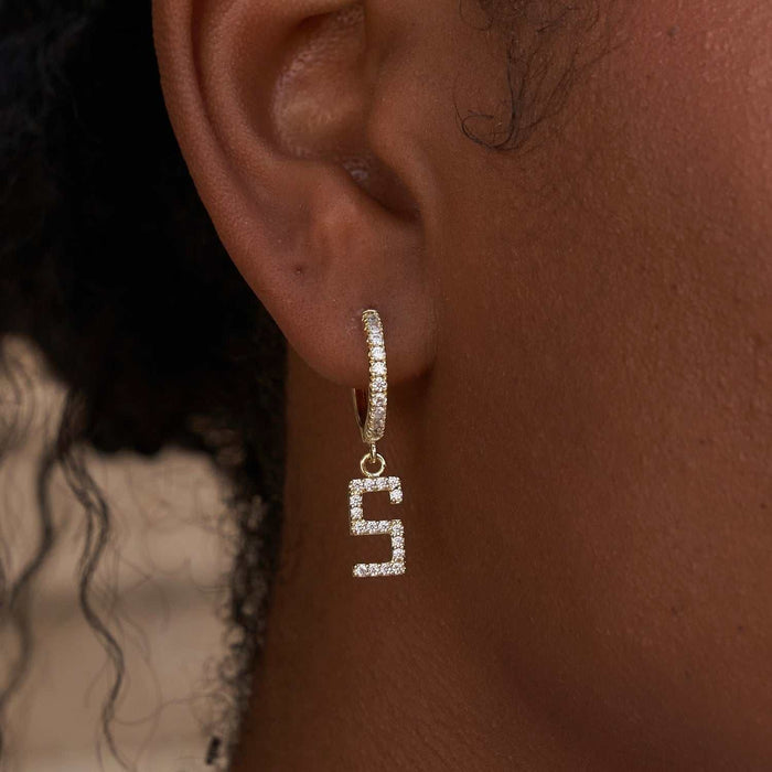Pave Custom Numbers Earrings