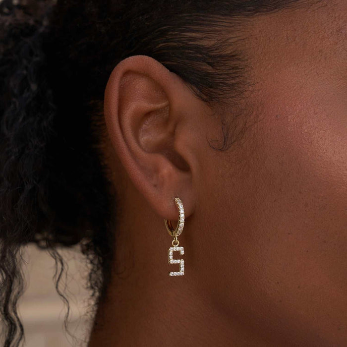 Pave Custom Numbers Earrings