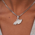 Philadelphia Eagles Official NFL Micro Logo Pendant - White Gold