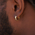 Polished Round Hoop Earrings in Yellow Gold