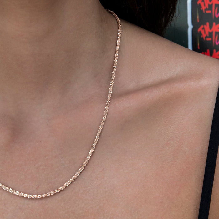 Popcorn Necklace in Rose Gold- 2mm