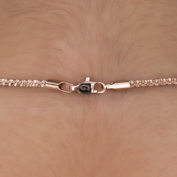 Popcorn Necklace in Rose Gold- 2mm