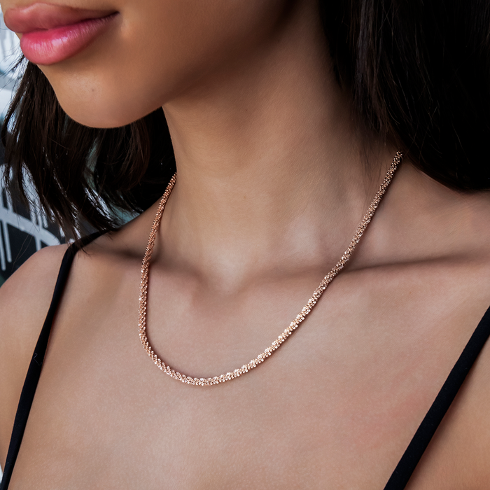 Popcorn Necklace in Rose Gold- 4mm