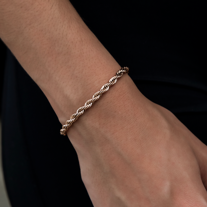 Rope Bracelet in Rose Gold- 4mm
