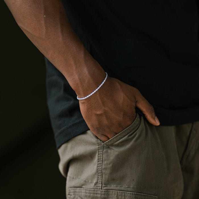 Rope Bracelet in White Gold - 2mm - The GLD Shop