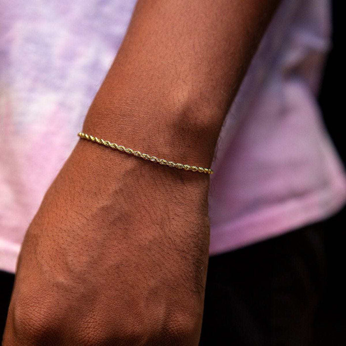 Rope Bracelet in Yellow Gold - 2mm - The GLD Shop
