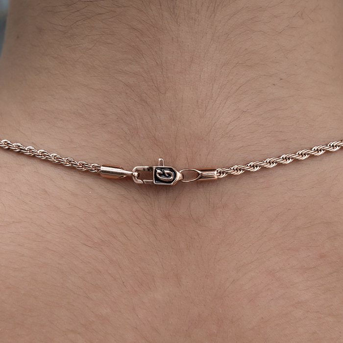 Rope Necklace in Rose Gold- 2mm