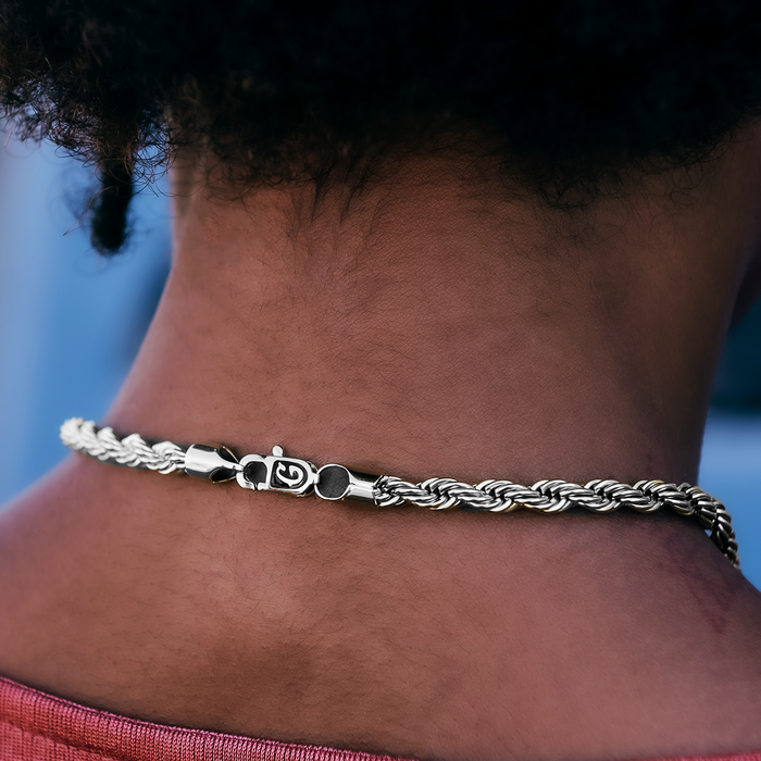 Rope Necklace in White Gold- 6mm